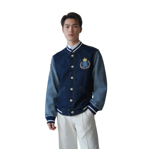 TTgarment  Purchase Contrast Sleeve Denim Jacket   JN030