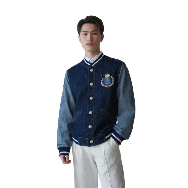 TTgarment  Purchase Contrast Sleeve Denim Jacket   JN030