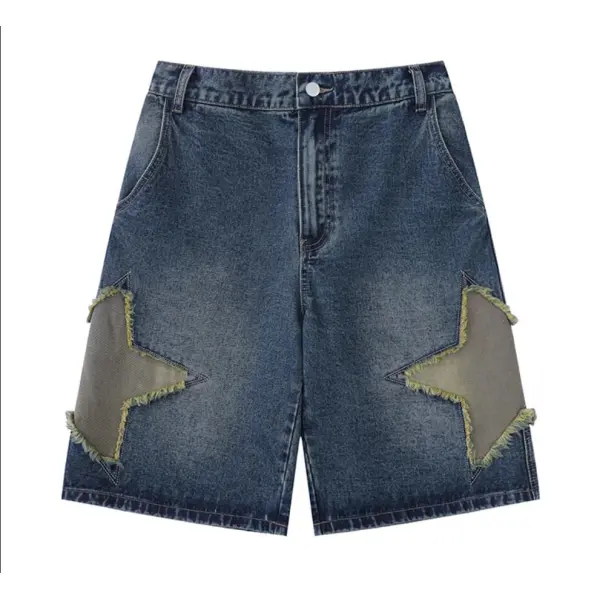 TTgarmentCustomized Patch Star Embroidered Denim Shorts Y2K004