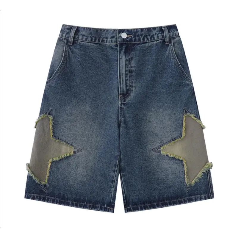 TTgarmentCustomized Patch Star Embroidered Denim Shorts Y2K004