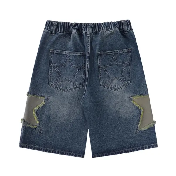 TTgarmentCustomized Patch Star Embroidered Denim Shorts Y2K004