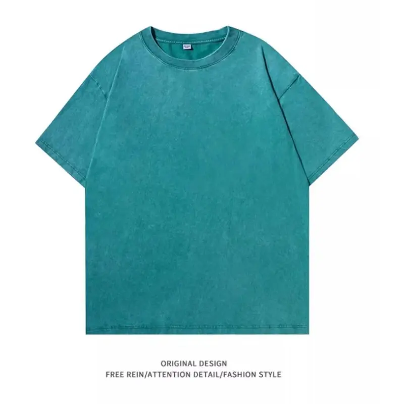 TTgarment 240g Cotton Mens Y2K Solid T-shirt Y2K007