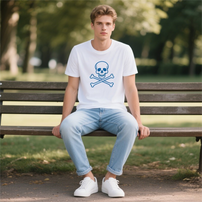 TTgarment OEM Skull and Crossbones Logos Men's T-shirt  SCL008