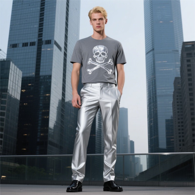 TTgarment Custom Skull and Crossbones Logos Men's T-shirt  SCL0010