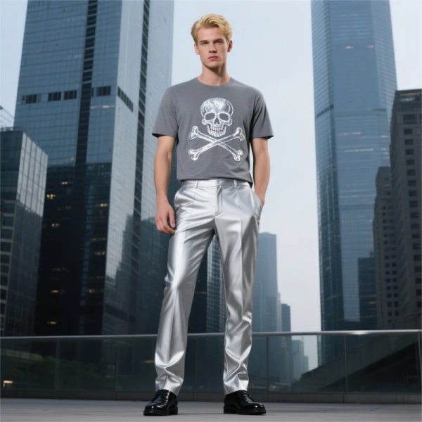 TTgarment Custom Skull and Crossbones Logos Men's T-shirt  SCL0010