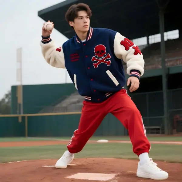 TTgarment Varsity Jacket Skull and Crossbones Logos SCL0013