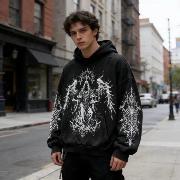 TTgarment Gothic Streetwear Hoodies for Printing Custom Logo Acid Wash GSH004