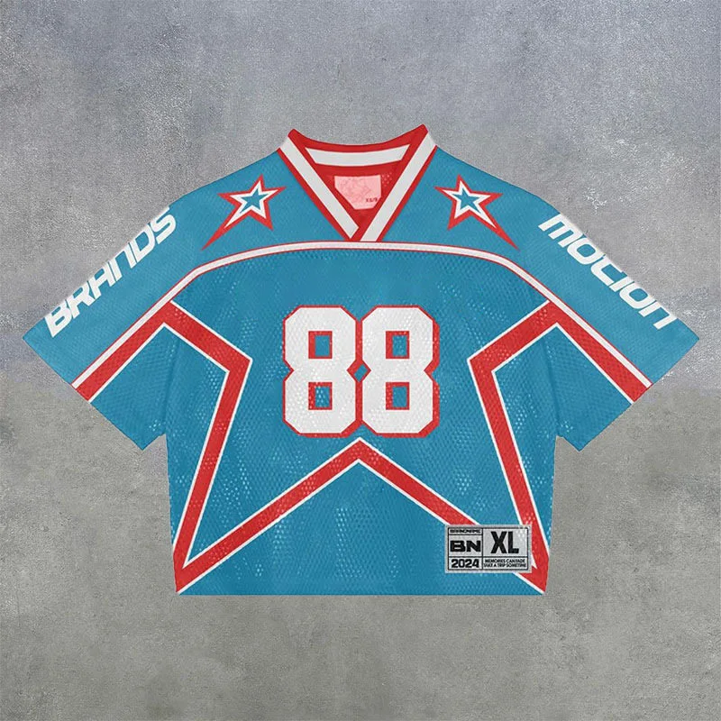 TTgarment Men‘s Baggy Mesh Jersey Shirts T-shirt Tags Logo BMS001