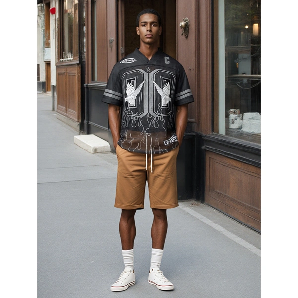 TTgarment Men‘s Baggy Mesh Jersey Shirts T-shirt Tags Logo BMS001-1