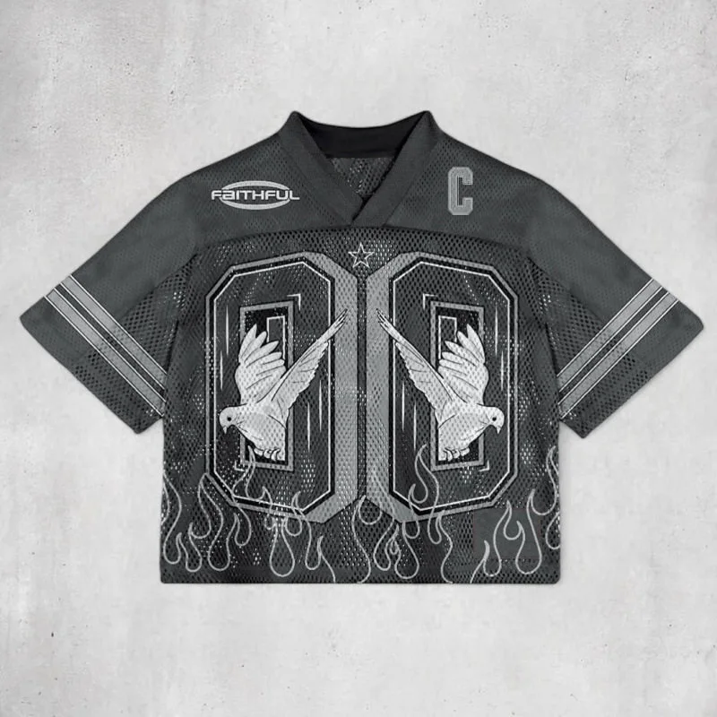 TTgarment Men‘s Baggy Mesh Jersey Shirts T-shirt Tags Logo BMS001-1