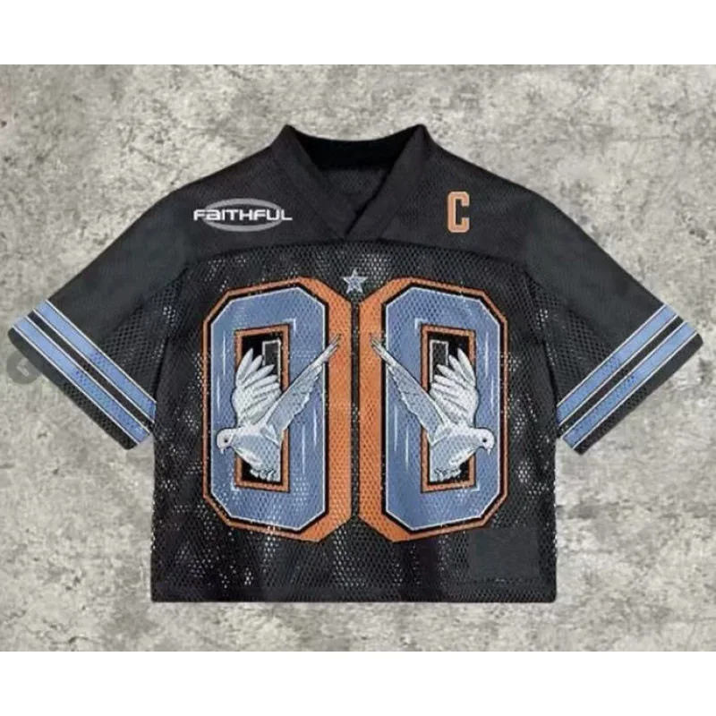 TTgarment Men‘s Baggy Mesh Jersey Shirts T-shirt Tags Logo BMS001-1