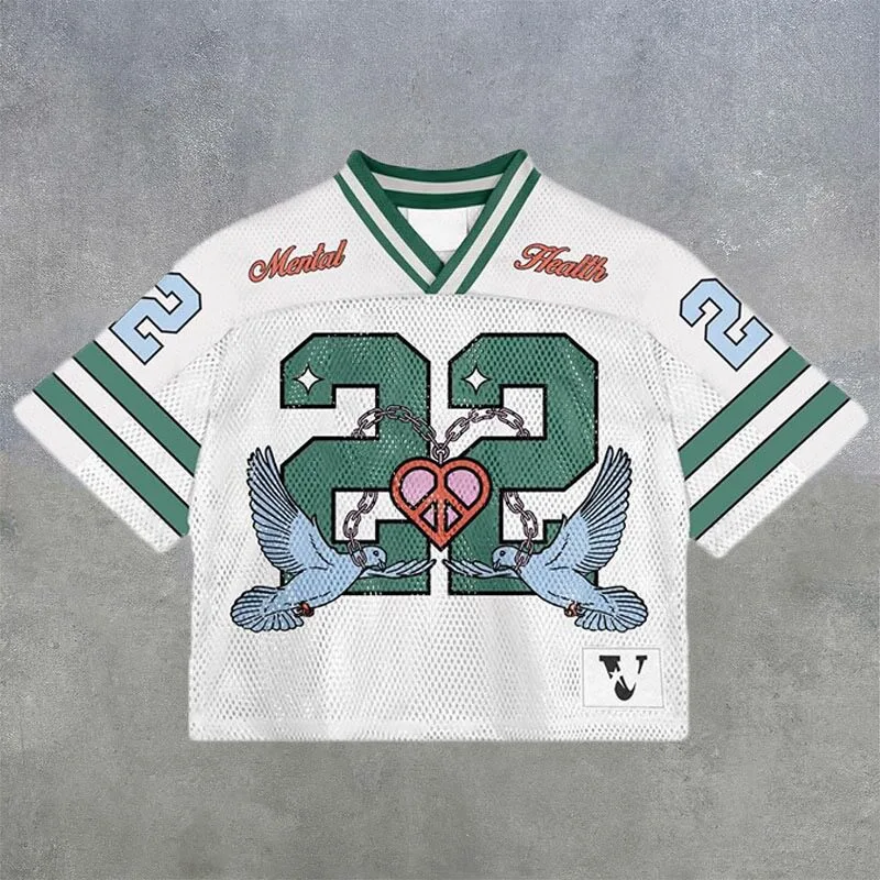 TTgarment Men‘s Baggy Mesh Jersey Shirts T-shirt Tags Logo BMS001-2