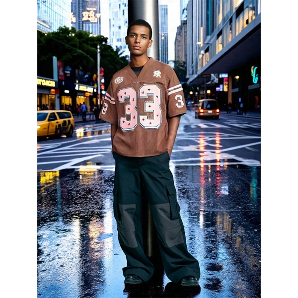 TTgarment Men‘s Baggy Mesh Jersey Shirts T-shirt Tags Logo BMS001-3