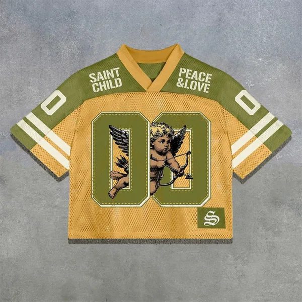 TTgarment Men‘s Baggy Mesh Jersey Shirts T-shirt Tags Logo BMS001-3