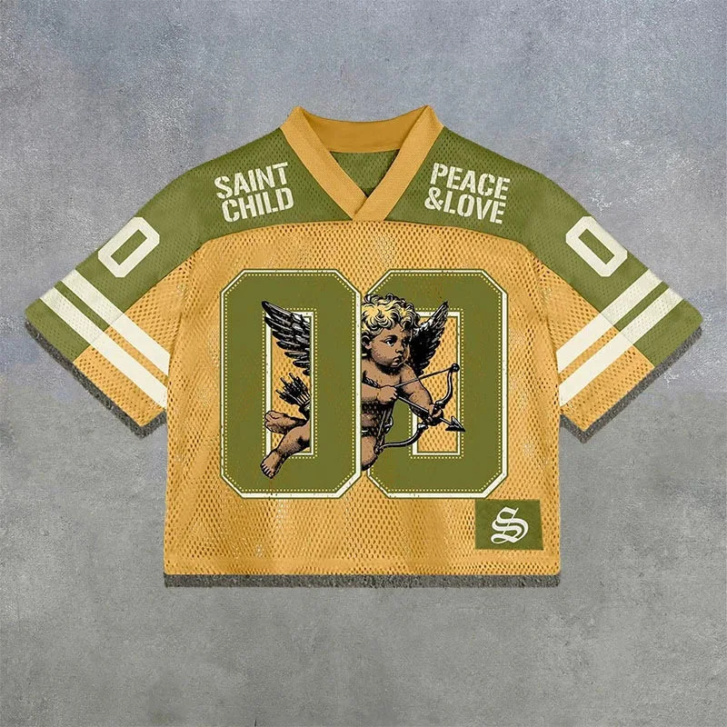 TTgarment Men‘s Baggy Mesh Jersey Shirts T-shirt Tags Logo BMS001-3