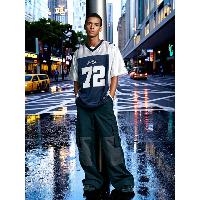 TTgarment Men‘s Baggy Mesh Jersey Shirts T-shirt Tags Logo BMS003-1