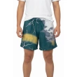 TTgarment  High-street style color-blocked printed mesh athletic shorts, loose and casual five-quarter length pants    U446