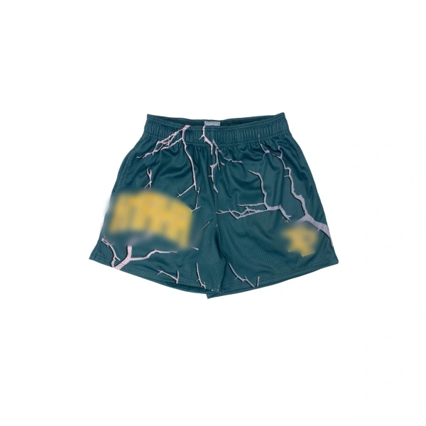 TTgarment  High-street style color-blocked printed mesh athletic shorts, loose and casual five-quarter length pants    U446