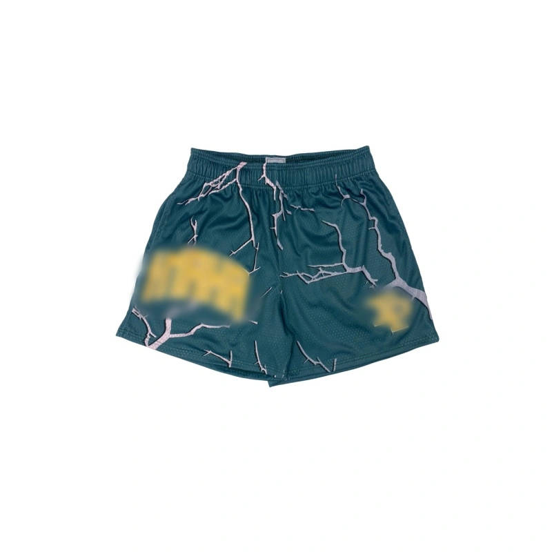 TTgarment  High-street style color-blocked printed mesh athletic shorts, loose and casual five-quarter length pants    U446