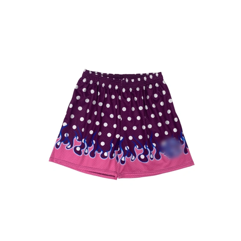 TTgarment  Summer quick-drying color-blocked polka dot flame mesh shorts, American street basketball shorts   U448