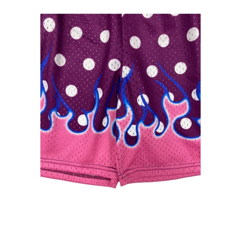 TTgarment  Summer quick-drying color-blocked polka dot flame mesh shorts, American street basketball shorts   U448