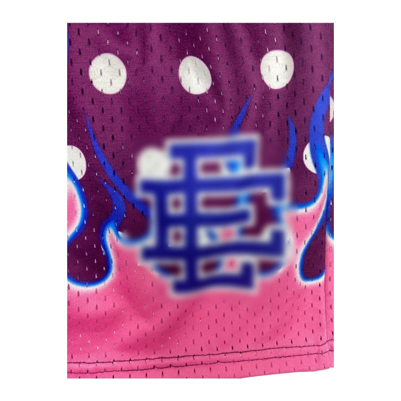 TTgarment  Summer quick-drying color-blocked polka dot flame mesh shorts, American street basketball shorts   U448