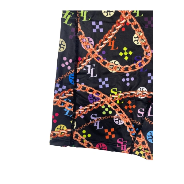 TTgarment  Men's swim trunks with colorful chain print, quick-drying, stretchy, mid-rise, boxer briefs  TF086