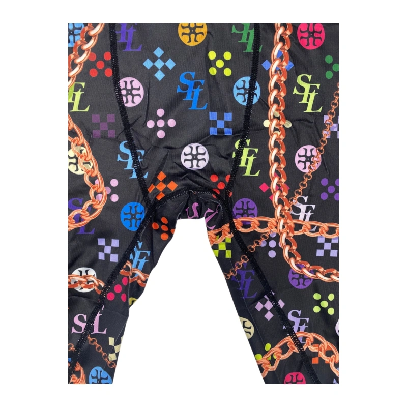 TTgarment  Men's swim trunks with colorful chain print, quick-drying, stretchy, mid-rise, boxer briefs  TF086