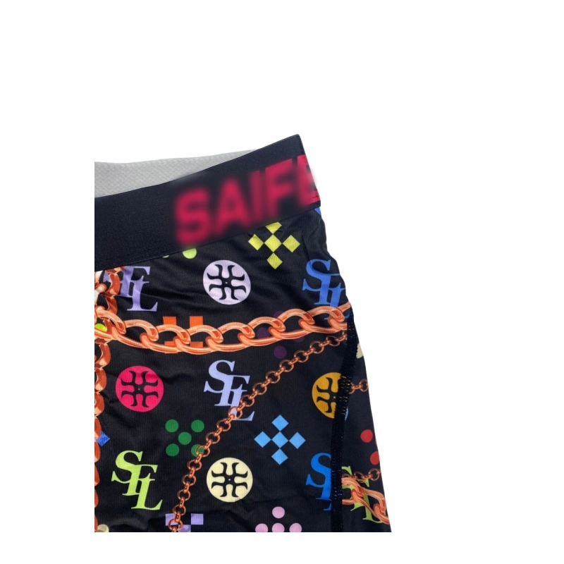 TTgarment  Men's swim trunks with colorful chain print, quick-drying, stretchy, mid-rise, boxer briefs  TF086