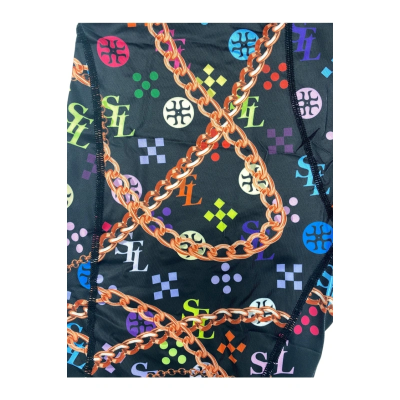 TTgarment  Men's swim trunks with colorful chain print, quick-drying, stretchy, mid-rise, boxer briefs  TF086