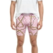 TTgarment  Pink floral chain men's boxer briefs, unique and breathable sports swim trunks  TF087