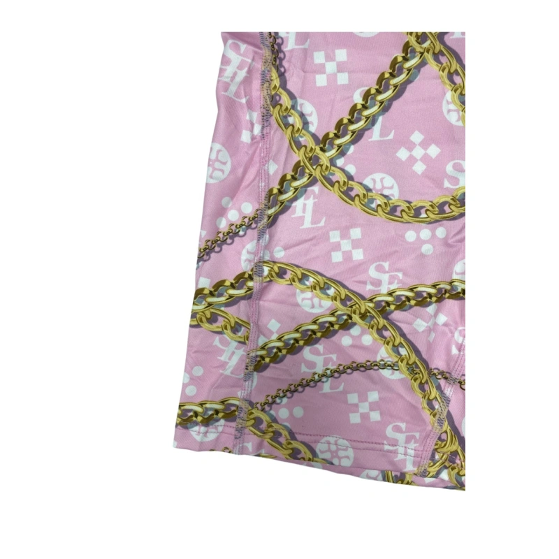 TTgarment  Pink floral chain men's boxer briefs, unique and breathable sports swim trunks  TF087