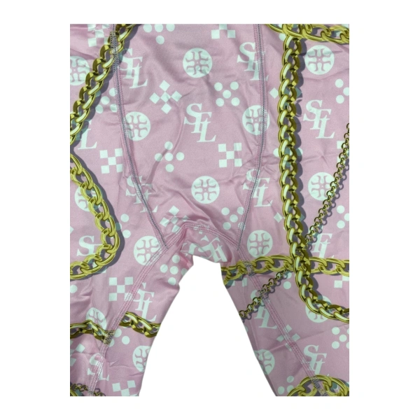 TTgarment  Pink floral chain men's boxer briefs, unique and breathable sports swim trunks  TF087