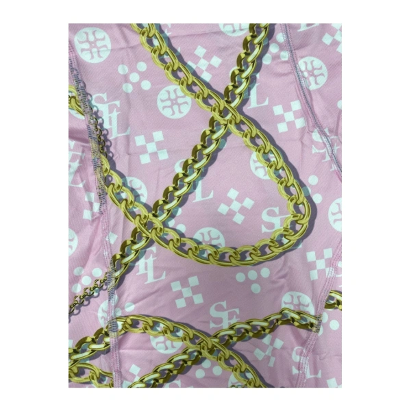 TTgarment  Pink floral chain men's boxer briefs, unique and breathable sports swim trunks  TF087