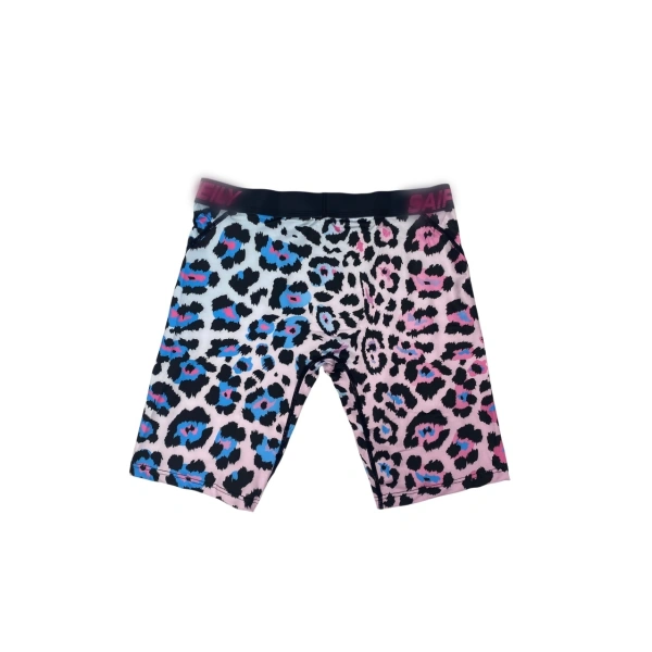 TTgarment Gradient leopard print men's swim trunks, ice silk quick-drying breathable sports boxer shorts  TF088