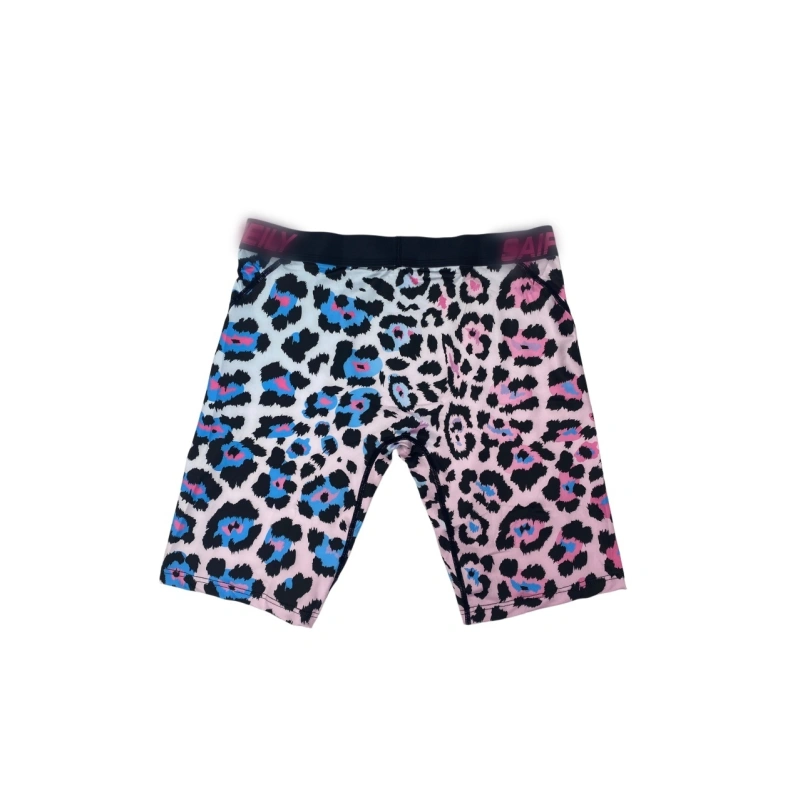 TTgarment Gradient leopard print men's swim trunks, ice silk quick-drying breathable sports boxer shorts  TF088