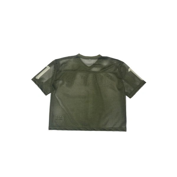 TTgarment  Green summer American style mesh V-neck cropped T-shirt, street style printed hot girl top  T1211