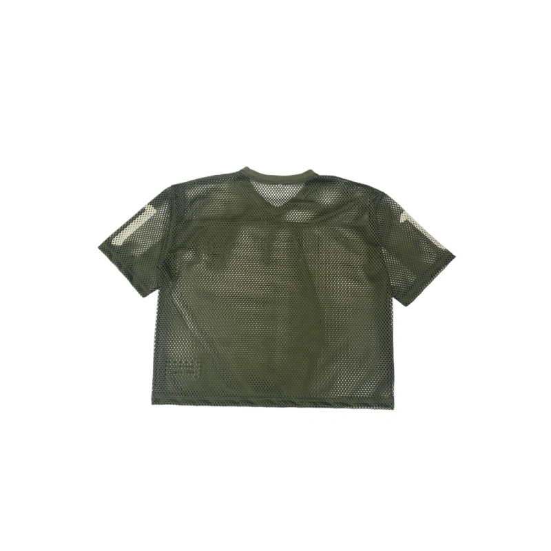 TTgarment  Green summer American style mesh V-neck cropped T-shirt, street style printed hot girl top  T1211