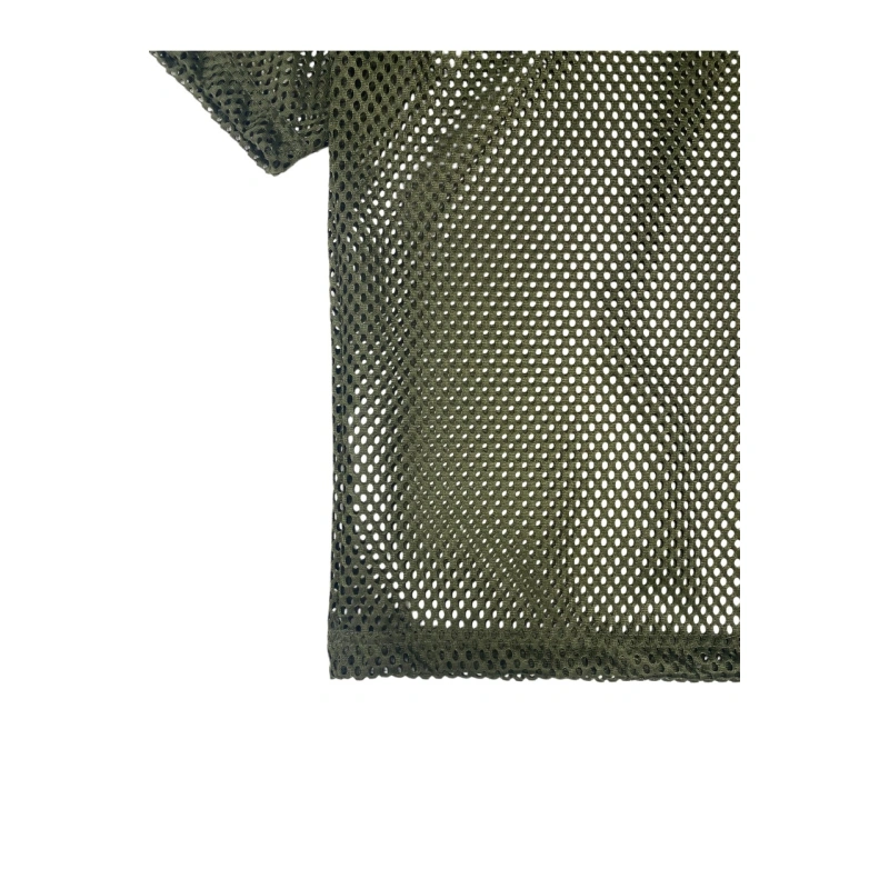 TTgarment  Green summer American style mesh V-neck cropped T-shirt, street style printed hot girl top  T1211