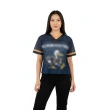 TTgarment  Summer Blue Mesh V-Neck Short-Sleeve T-Shirt with Cartoon Print  T1212