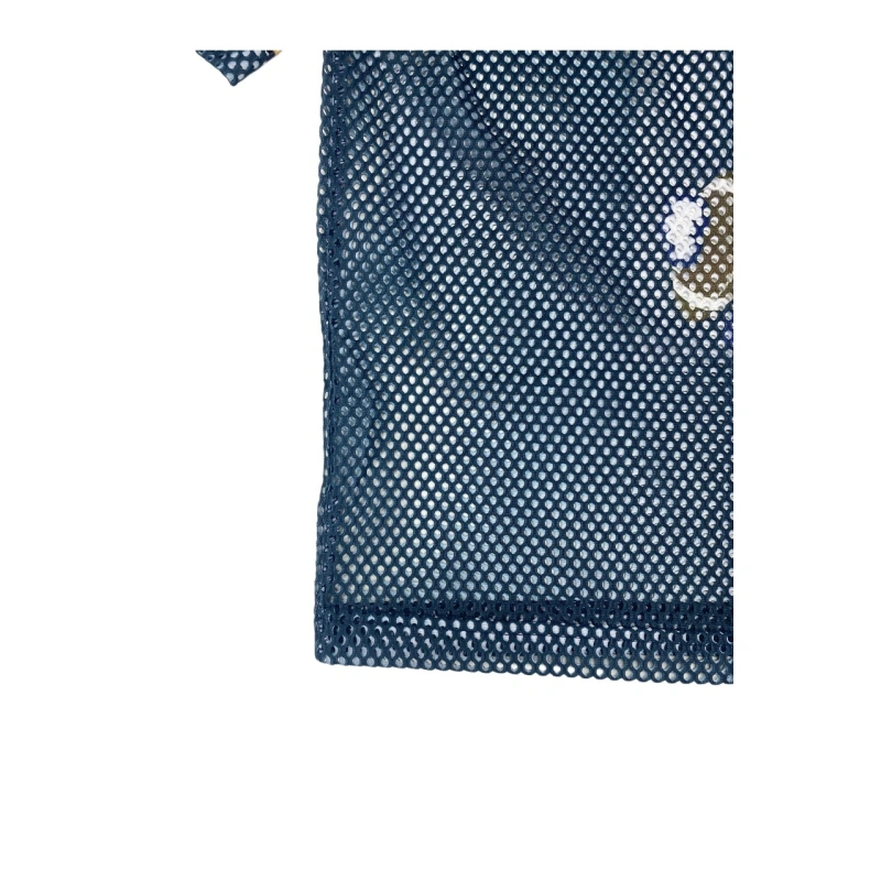 TTgarment  Summer Blue Mesh V-Neck Short-Sleeve T-Shirt with Cartoon Print  T1212