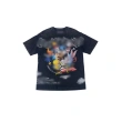 TTgarment  Washed black graffiti print T-shirt, retro loose top  T1213