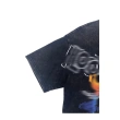 TTgarment  Washed black graffiti print T-shirt, retro loose top  T1213
