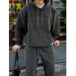 TTgarment Custom Made Baggy Dark Gray Washed Distressed Hooded  BGS001