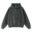 TTgarment Custom Made Black Baggy Double-Zipper Hooded Sweatshirt for Men BGS004-1