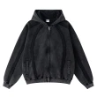 TTgarment Custom Made Black Baggy Double-Zipper Hooded Sweatshirt for Men BGS004-1