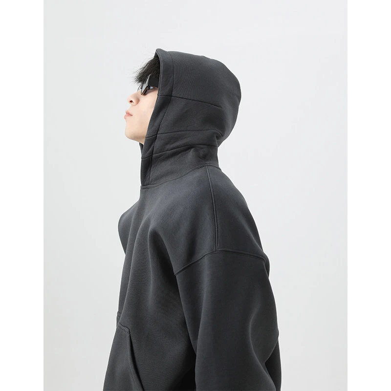 TTgarment Baggy Blue Washed Distressed Hooded Sweatshirt for Unisex BGS006-1