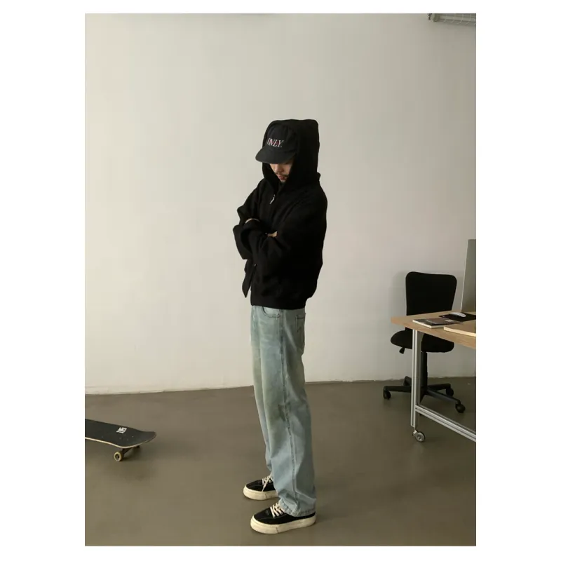 TTgarment Custom Made Baggy Short Wide Zip-up Hoodie Unisex Trendy Brand BGS009