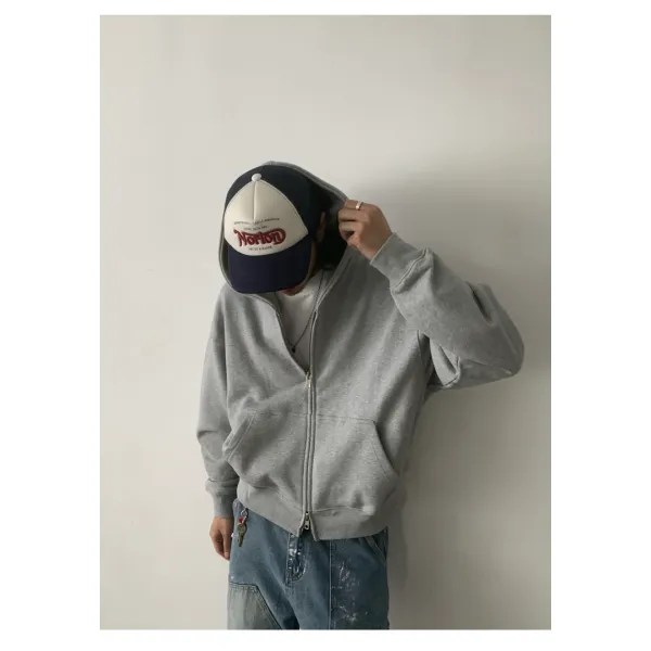 TTgarment Custom Made Baggy Short Wide Zip-up Hoodie Unisex Trendy Brand BGS009