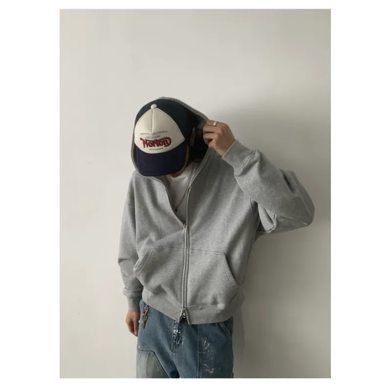 TTgarment Custom Made Baggy Short Wide Zip-up Hoodie Unisex Trendy Brand BGS009